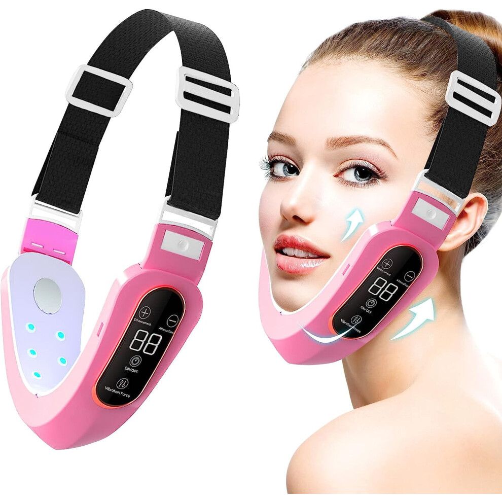 Double Chin Reducer Machine,Electric Face Lift Device,Electric V-Face,Intelligent Lifting Firming Facial Massager with Blue Light