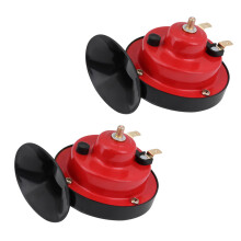 Dual Tone 135dB Waterproof Car Air Horn 12V 9.5cm Red & Black