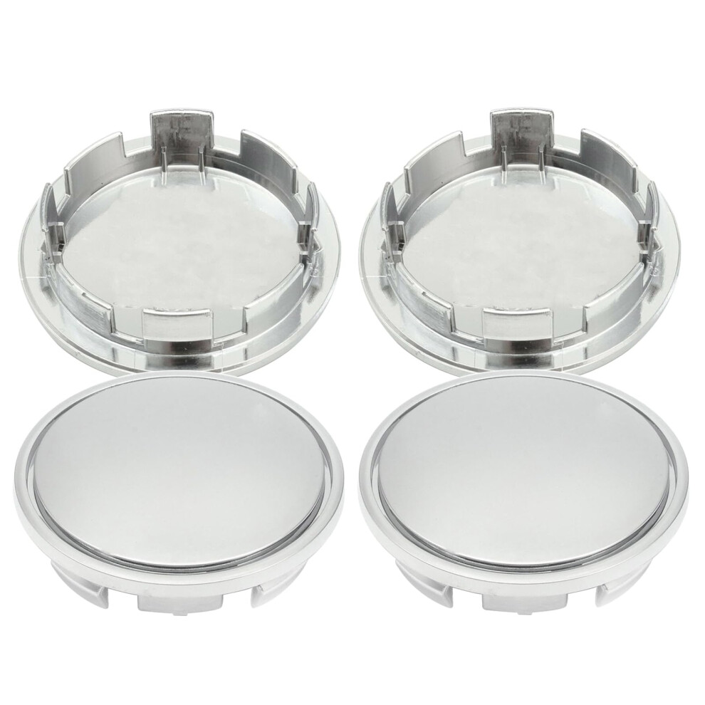 4Pack Chrome Abs Wheel Center Caps 65Mm Universal Hub Caps Weatherproof Rim Protection Silver 9070919161957