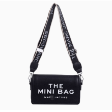 (black) Fashion Trend Letter Small Square Bag Hundred Solid Colours Shoulder Crossbody Women's Bag