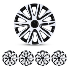 17 Inch Hubcaps Set of 4, ABS Wheel Covers for Car SUV Truck, Gloss White or Black Finish