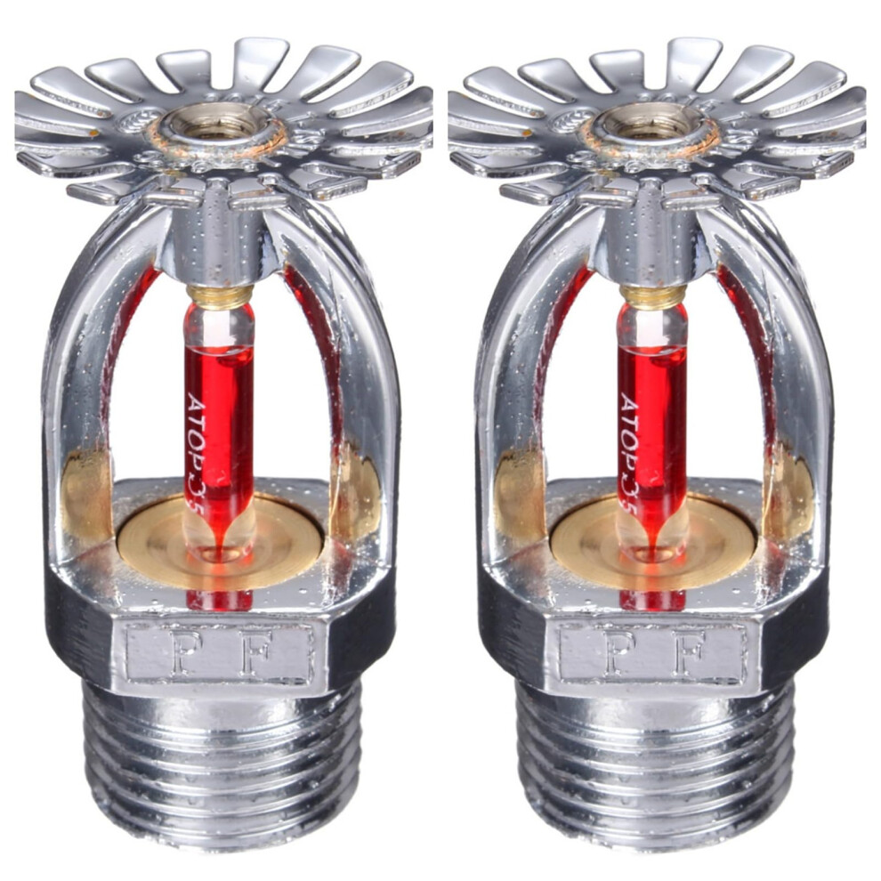 2 Pcs Fire Sprinkler Head 1/2 Inch Npt 155F K80 Chrome Pendent Fast Response Automatic For Warehouse Factory Mall 9174973134961