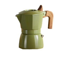 150ml Aluminum Italian Style Moka Pot Stovetop Espresso Maker with Ergonomic Wooden Handle