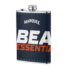 Bears Flagon Hip Flask 8oz, Food-Grade Stainless Steel & Leather, Portable for Outdoor Sports, Camping, Wedding - Compatible with Groomsman Gifts