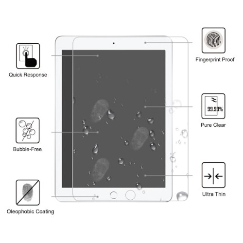 Compatible with iPad 9.7 6th Gen (2018) Screen Protector Tempered Glass 0.3mm 1
