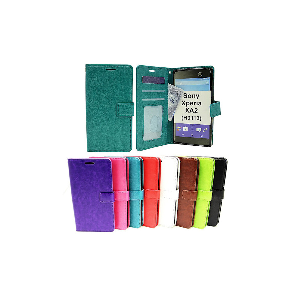 Crazy Horse Wallet Compatible With Sony Xperia Xa2 (H3113 / H4113) Black 9389440594494