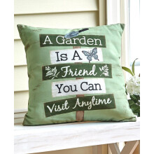 Floral Accent Sentiment Pillow with Garden Fence Aesthetic