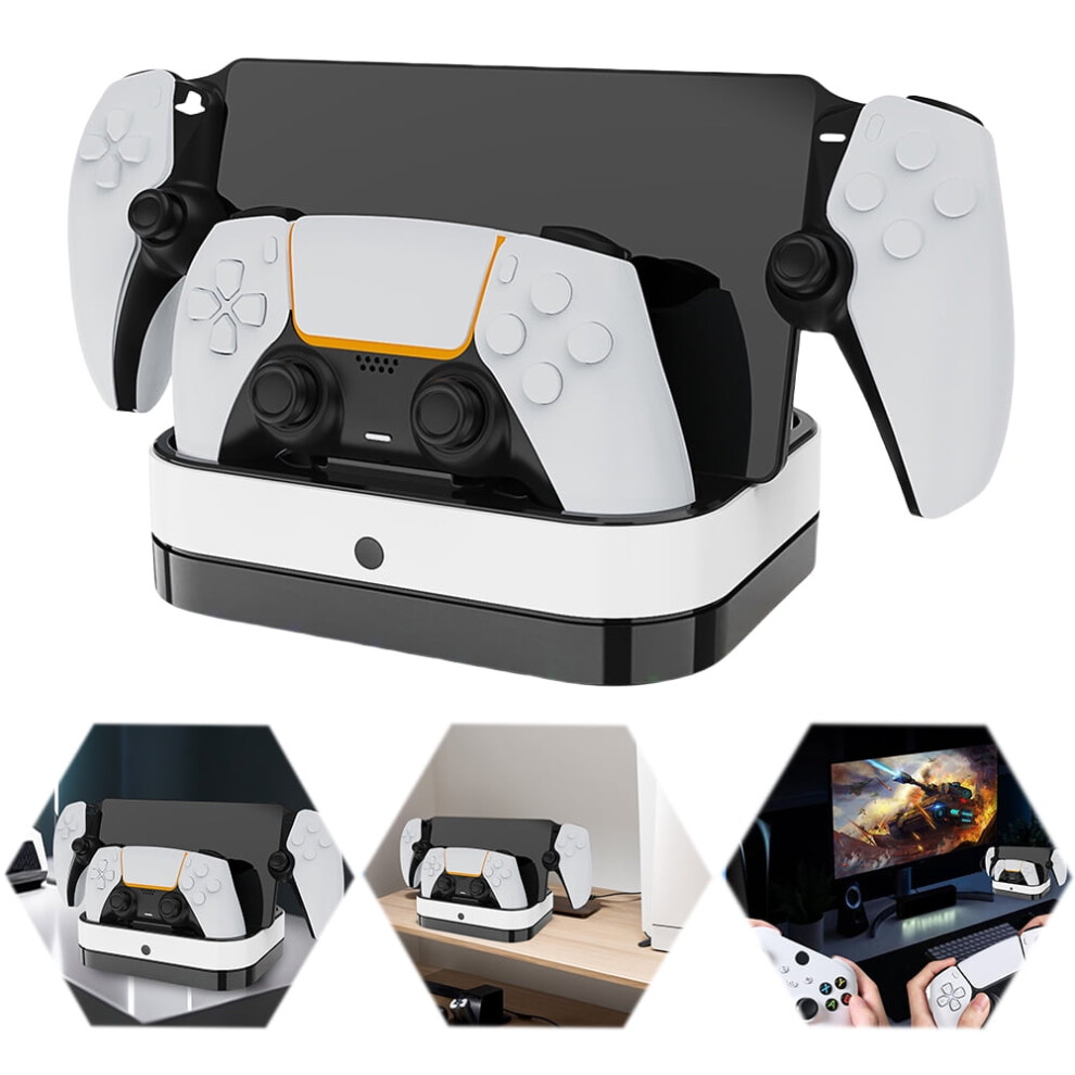 Jixopn Charging Station For Ps5 Dualsense Controllers With Led Indicator, Rgb & Cables - Compatible With Ps5 And Ps Portal Light 9389440598287
