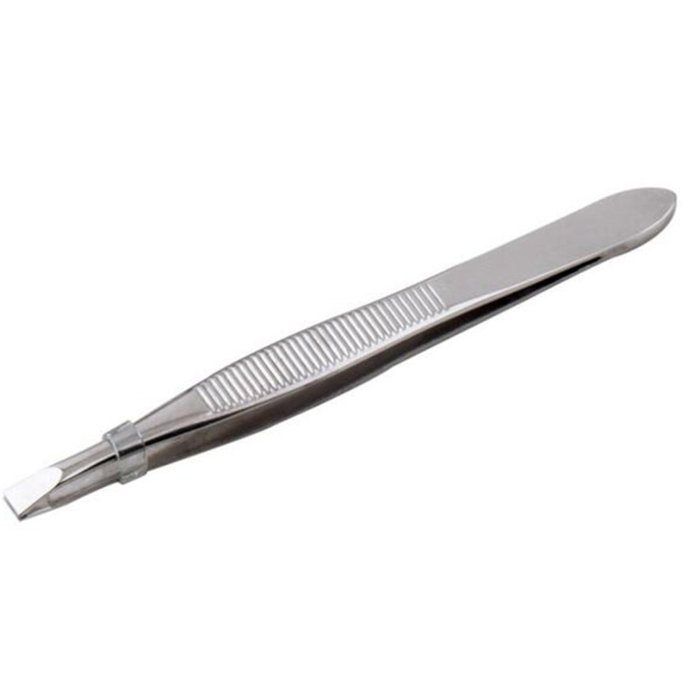 2pcs Stainless Steel Eyebrow Tweezers l Silver 81 * 6 mm