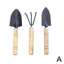 Flower Pots Multifunctional Wooden Handle Small Rake Shovel Garden Shovel V9F9