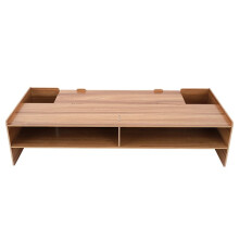Monitor Stand Computer Desk Laptop Shelf Desk Mount Holder Storage Rack (Cherry Wood)