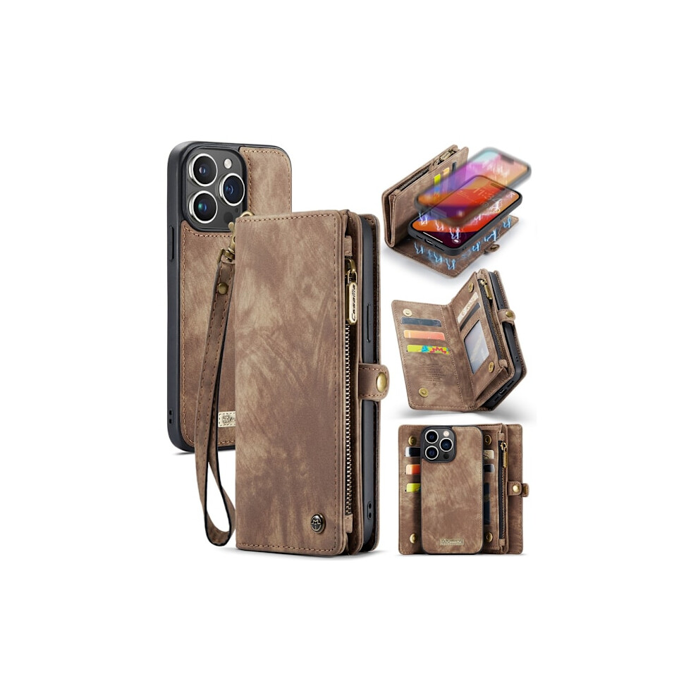 Caseme Multi-Slot 2 In 1 Wallet Case Compatible With Iphone 16 Pro Max Brown 9389440731967