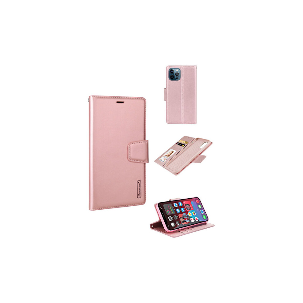 Compatible With Iphone 14 Pro - Stylish Practical (Hanman) Wallet Case Rose Gold 9389440731639