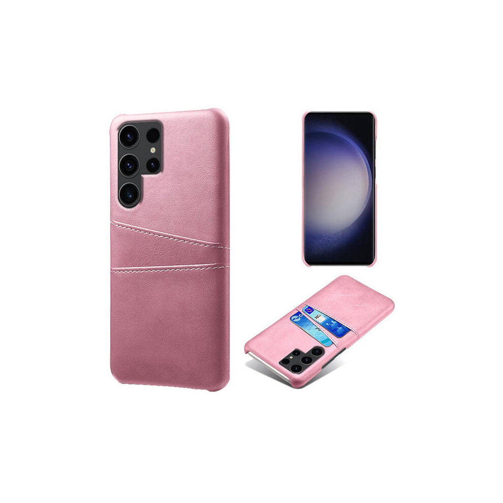 Leather Case Card Slot Compatible With Samsung Galaxy S24 Ultra Pink 9389440731899