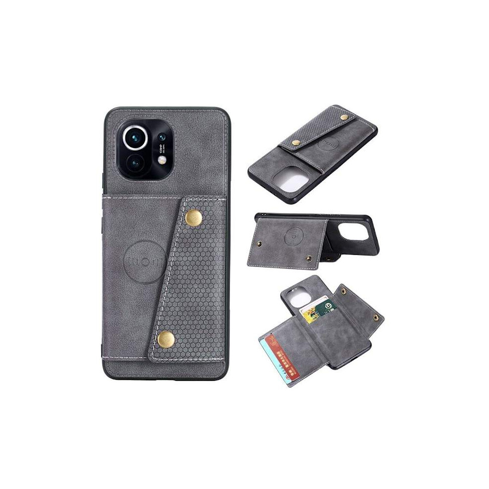Compatible With Xiaomi Mi 11 - Case With Card Holder Gray 9389440731936