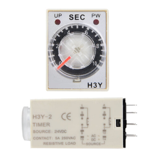 Time Control Switch, 8Pins Time Delay Delay Timer AC 24V Time Switch 24V Time Relay Adjustable Industrial(10S) 1