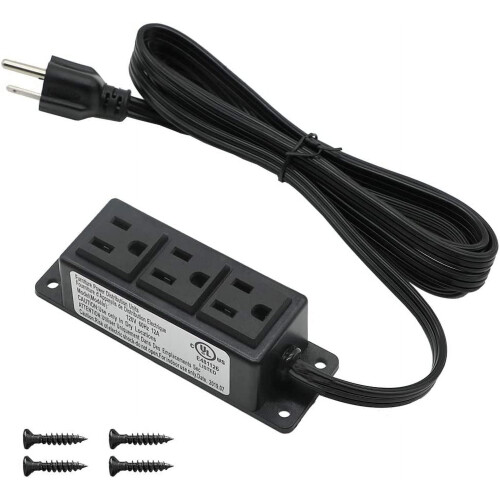 Surface Mounted Power Strip 3 AC Grounded Outlets Mountable Power Strip Socket Adapt to Deak Conference Table Wall