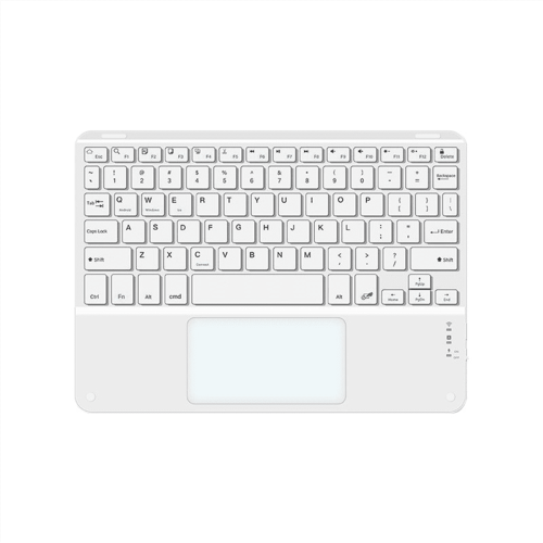 10inches Touchpad Bluetooth Keyboard Compatible with Windows, IPadOS, Android, and IOS English White 1