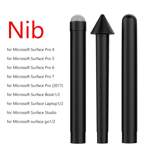 HBASD 3-Pack Surface Pro 7/6/5/4/Book/Studio/Go Pen Tip Replacement (Black) 2