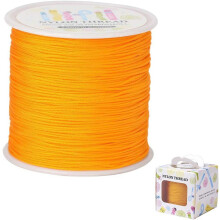 98 Yards 0.8mm Braided Nylon Craft Cord - Dark Orange, Satin Trim for Chinese Knotting, Beading, Macrame, DIY Jewelry & Friendship Bracelets