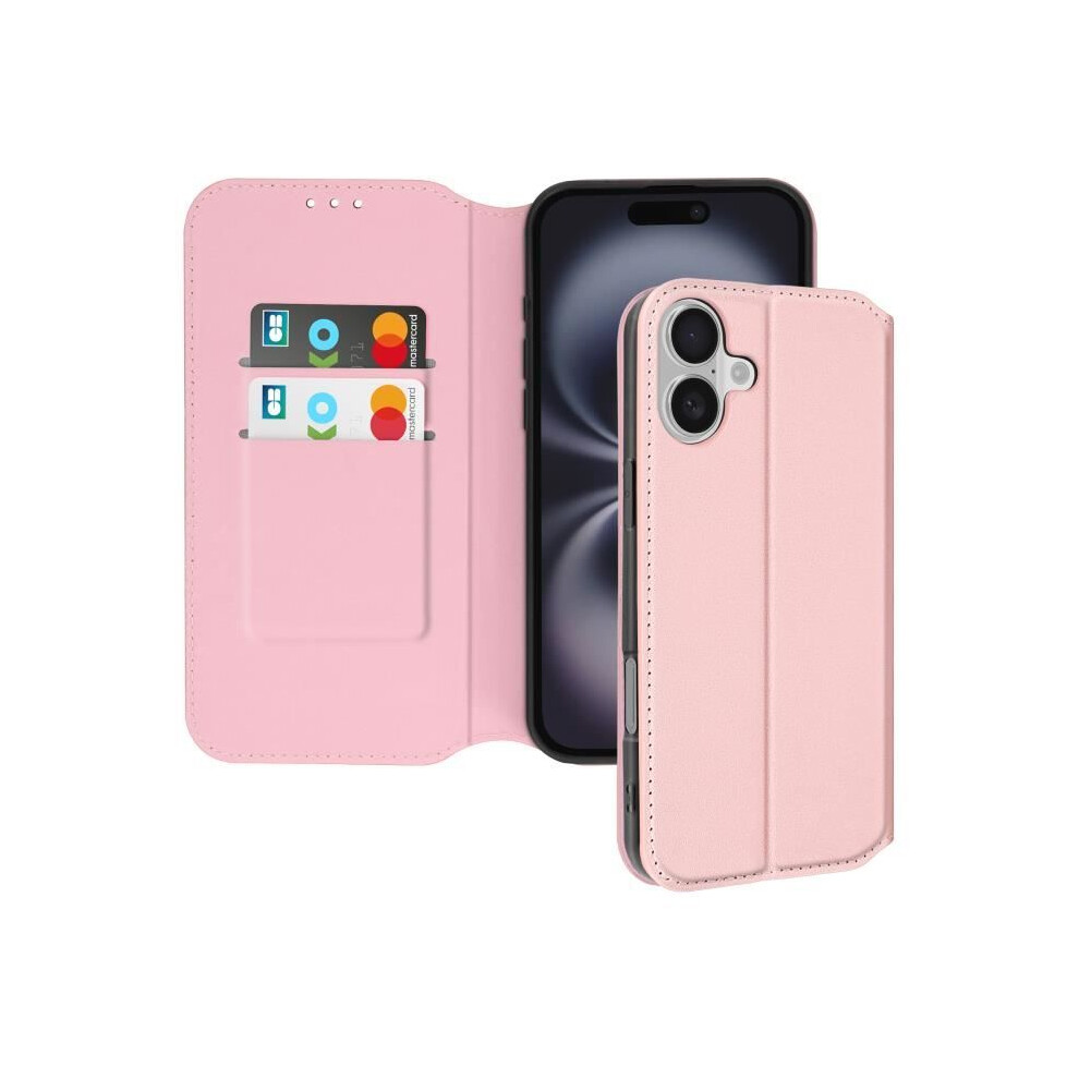 Case For Compatible With Iphone 16 Plus With Card Pocket And Video Support In Rosã© Champagne Pink 9110895426210
