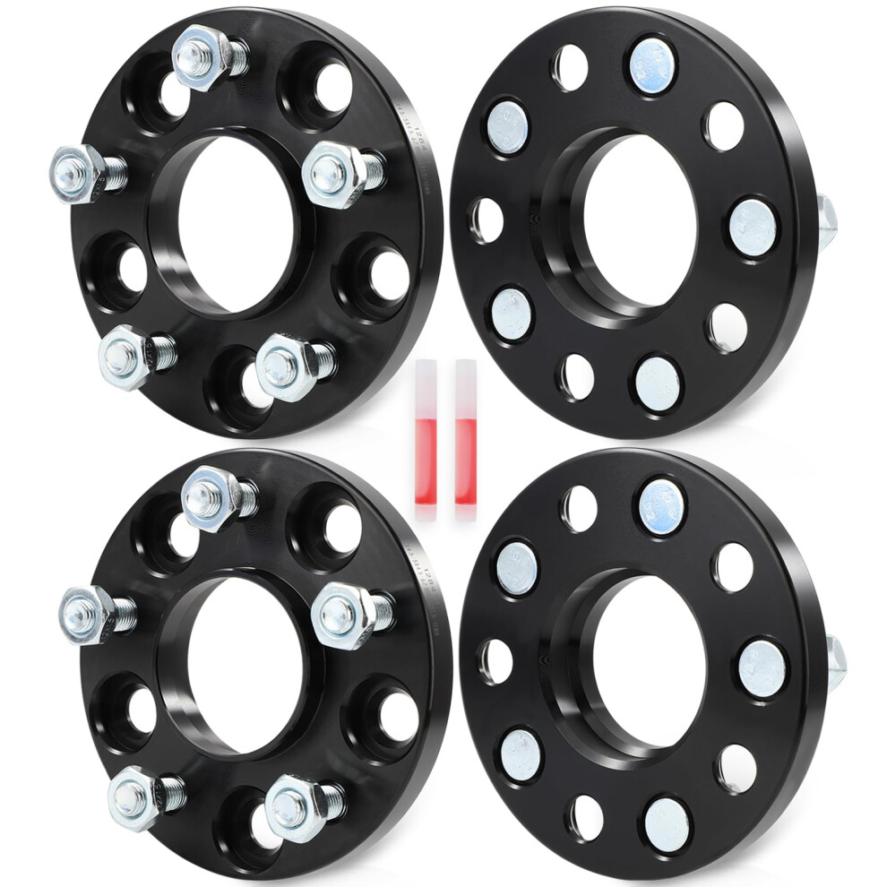 Set Of 4 15Mm Wheel Spacers 5X114.3 Hub Centric 67.1Mm M12x1.5 For 5 Lug Vehicles Aluminum Black 9070919164903