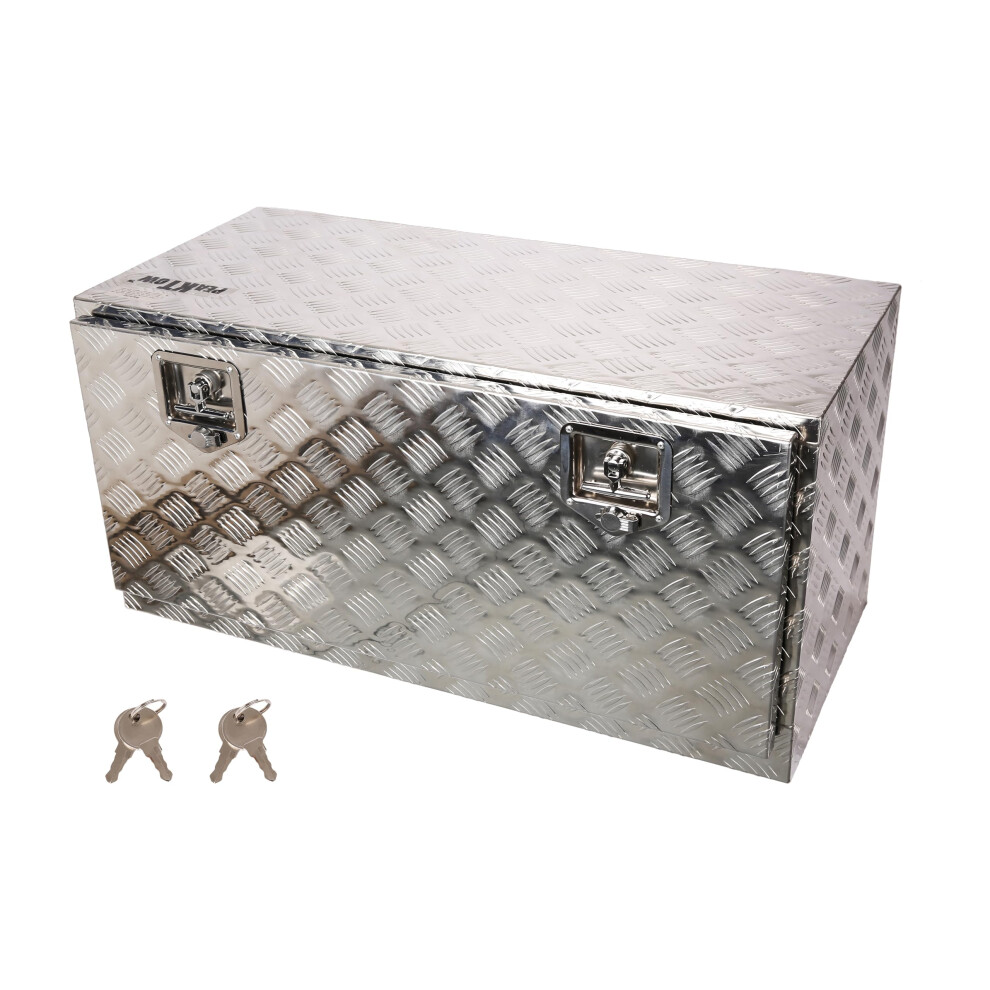 36 Inch Aluminum Truck Underbody Toolbox With Dual Lock, Weatherproof Diamond Plate Storage Box 9070919165016