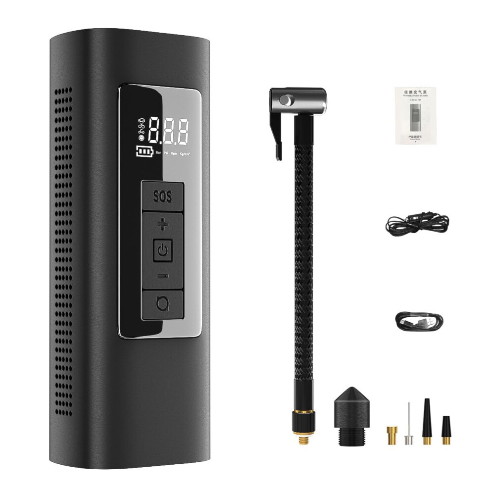 Portable Tire Inflator For Jeep Wrangler Jk 4 Door 20072018, Cordless Air Pump With Flashlight A01 9070919165009