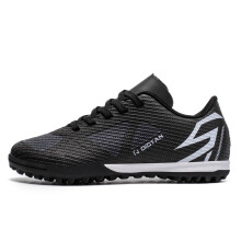 (Dark Grey, 34) Unisex Low-Top FG/TF Soccer Cleats, Non-Slip Wear-Resistant Breathable Football Boots