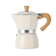 Moka Pot 3 Cup Aluminum Stovetop Espresso Maker Rustproof Classic Italian Coffee Brewer White
