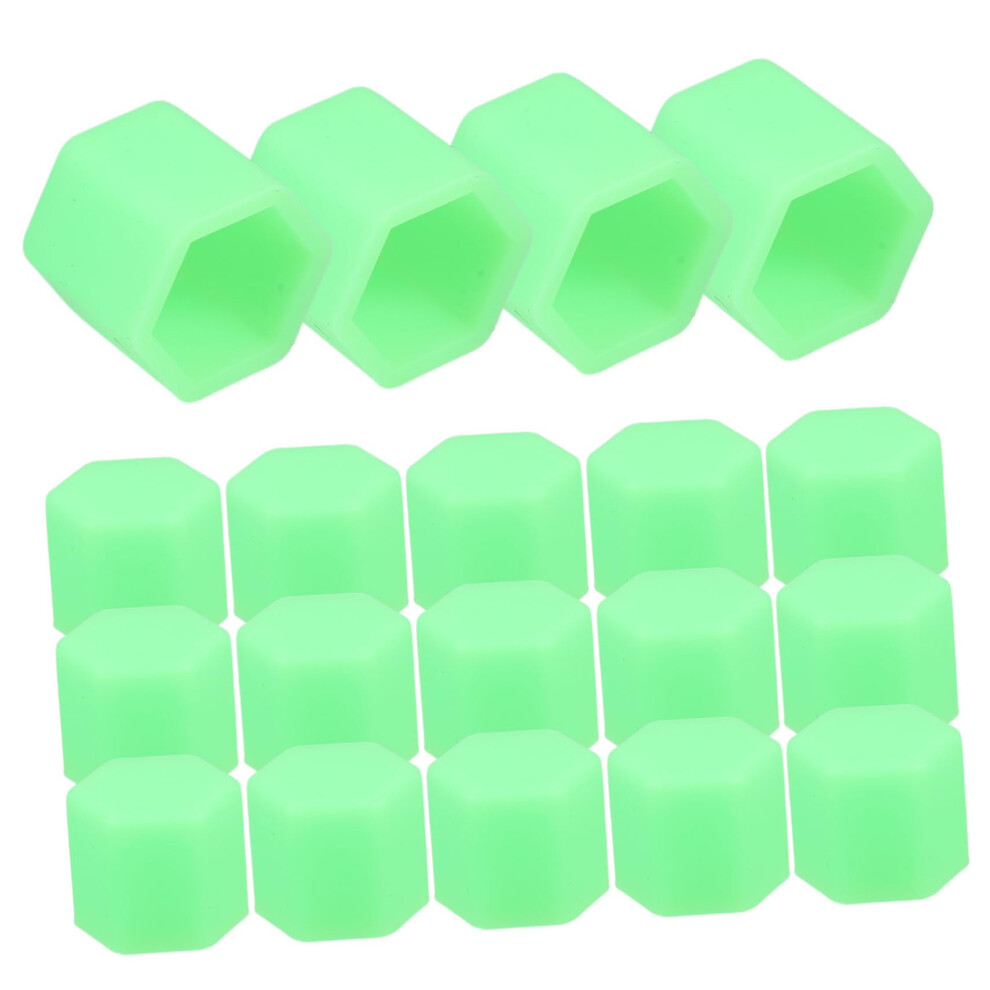 20Pcs Glow In Lug Nut Covers Silicone Wheel Nut Caps Dust Corrosion Protection Green/Dark 9070919165740