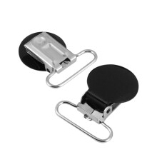 Schwarzes 25 mm runder Binderclip-Set, 10 Stück, für Schnullerband DIY-Bastelarbeiten