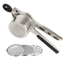 Large 15oz Potato Ricer Heavy Duty Stainless Steel Masher with Ergonomic Comfort Grip for Smooth Mash