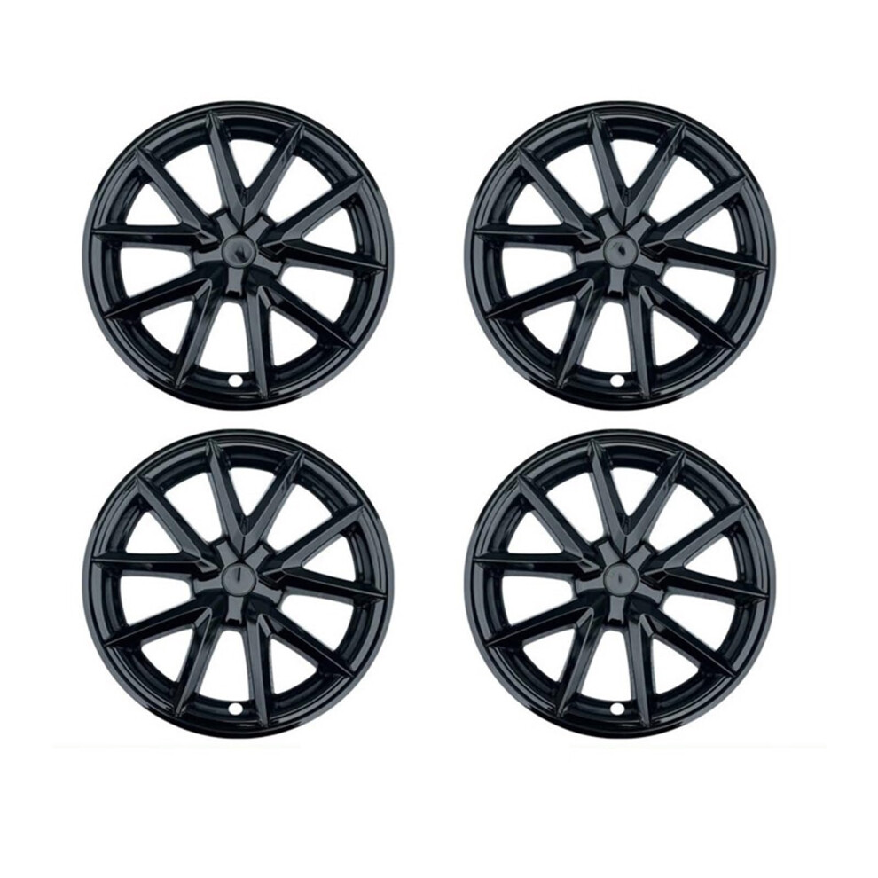 18 Inch Gloss Sport Style Wheel Covers Hubcaps For Tesla Model 3 20212023 Set Of 4 Black 9070919166433