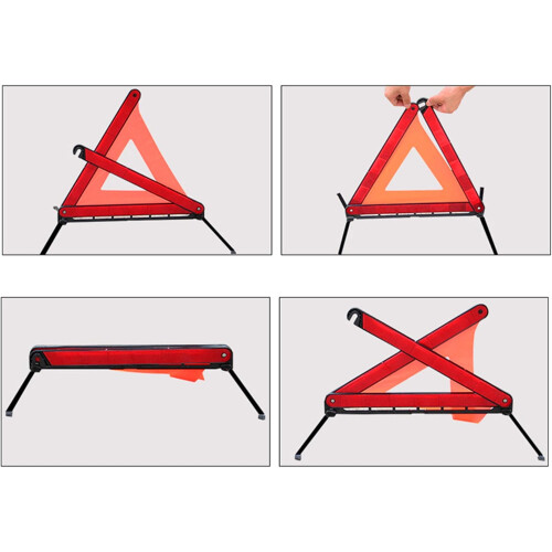 3 Pack Emergency Warning Triangle Kit with  DayNight Visibility and Foldable Stable Legs 2
