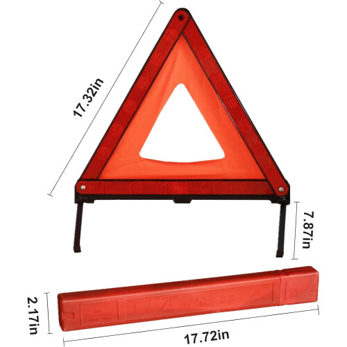 3 Pack Emergency Warning Triangle Kit with  DayNight Visibility and Foldable Stable Legs 1