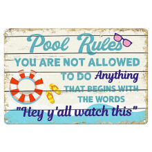 Swimming Pool Metal Sign Decor Pool Gifts For Pool Summer Garden Outdoor Decorations