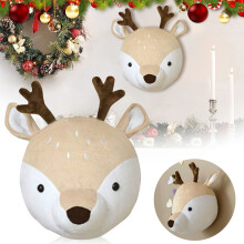 Animal Head Wall Mount 3D Animal Head for Wall Hanging Deer Heads Plush Wall Hanging Toys for Nursery Room Wall Decor