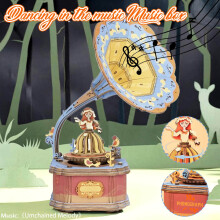 Cyber_Monday Deals 2024 Viflosae Christmas Decorations Wooden Diy Assembled Music Box Stereo Combination Retro Music Box Halloween Party Favors