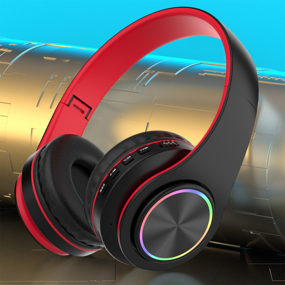 Bluetooth 5.3 Over-Ear Headphones - Rgb Led Wireless Foldable Headset With Mic, Weight Stereo For Girls, Boys, Adult Light 9389440600010