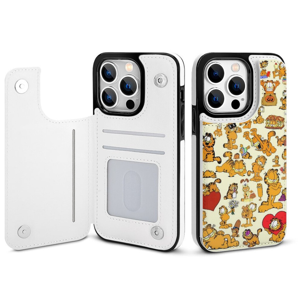The Garfield Compatible With Iphone 14 Pro Wallet Case, Pu Leather Flip Cover With Card Holder, Kickstand & Magnetic Clasp 9389440600201