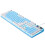 Mechanical Gaming Keyboard USB Multimedia Controls LED Lighting Effects for Computer Desktop , Blue White 2