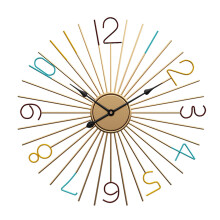 Modern Fireworks Metal Wall Clocks Silent Rustic Battery Operated Wall Art Decoration for Living Room Kitchen Office