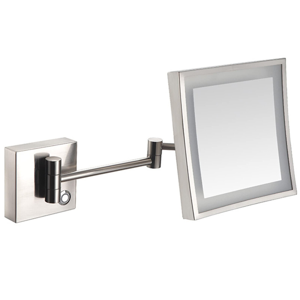 Lighted Makeup Mirror with Touch Sensor, 3X Magnification, 360 Swivel Wall Mounted LED Vanity, Nickel PlugIn