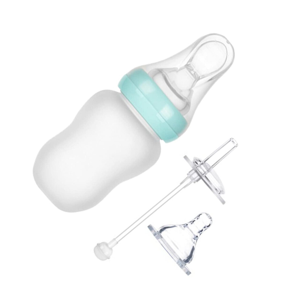Silicone Baby Feeding Bottle with OneHanded Squeeze, Spill Proof, Clear Scale, Travel Friendly
