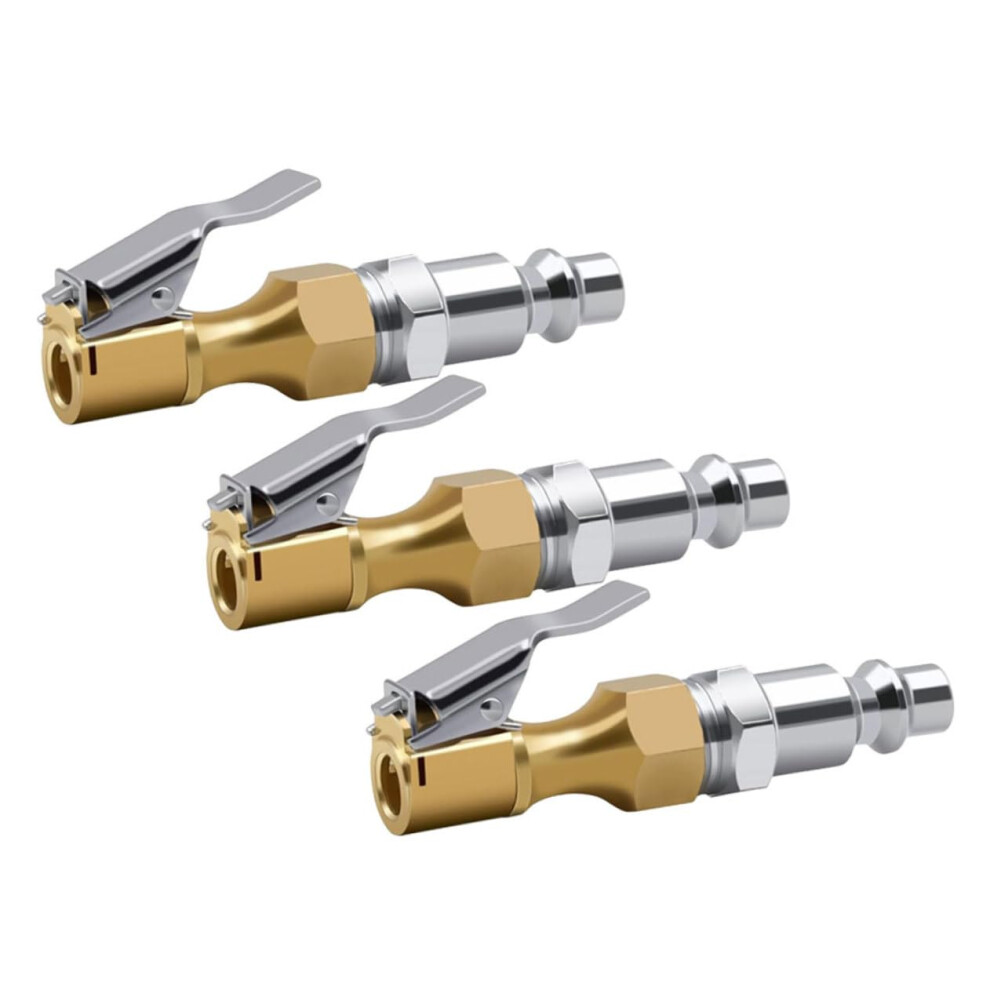 Air Chuck Adapter Set 3Pcs Metal Clip On For Car And Bike Tires Hands Inflation 9070919169885