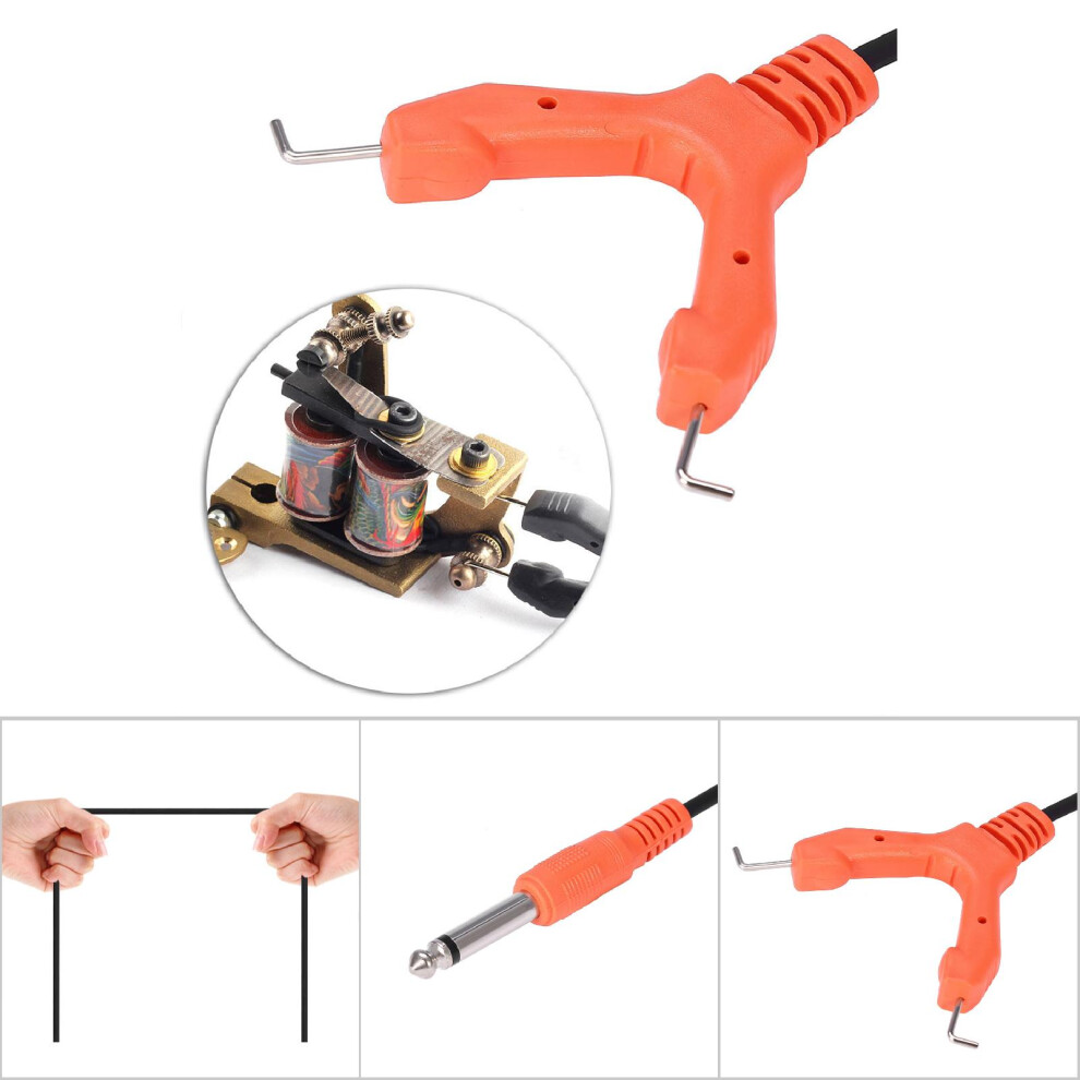 Orange Heavy Duty Silicone 1.8M Tattoo Clip Cord For Machines