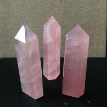 Natural Rock 2Pcs Pink Quartz 40-50mm Wand Point Healing Mineral Stone