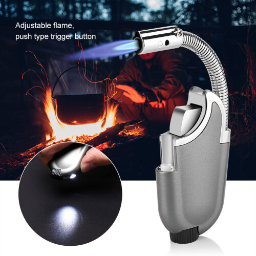 Metal Body Refillable Butane Lighter with Adjustable Flame, Compact 8cm 2