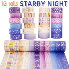 Lnkoo 9.84ft Poetic Gold Washi Tape Set, VSCO Floral Foil Masking Tape for Arts, DIY Crafts, Bullet Journal, Planners, Scrapbook, Card/Gift Wrapping